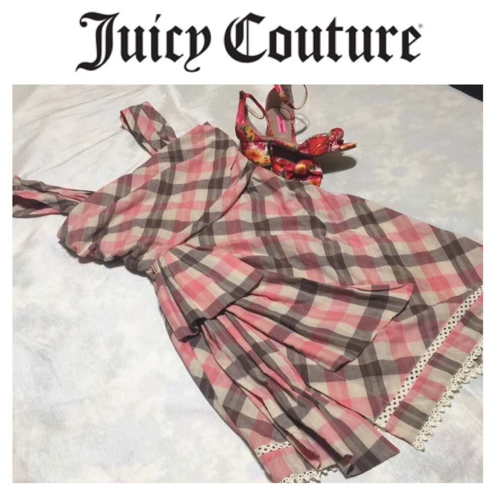 JUICEY COUTURE romantic lacy hem pink dress